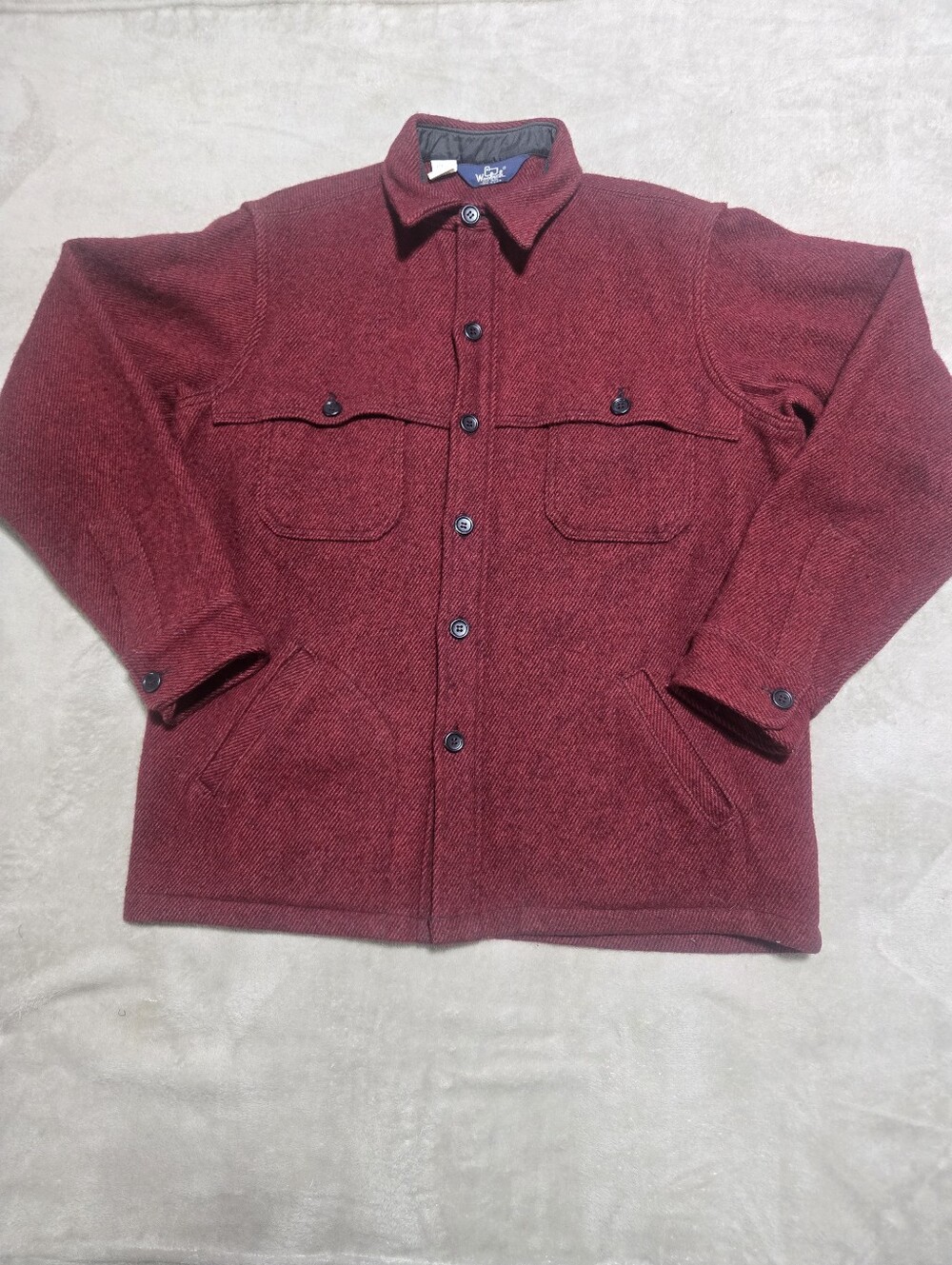 VTG Woolrich 103 Wool Jacket Cape Cruiser Mens Size Large USA Sheep Tag 70's